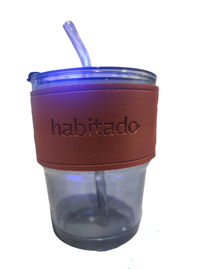 Taza y sorbete de cristal para café