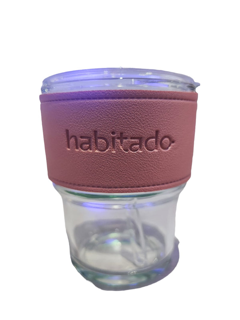 Taza y sorbete de cristal para café