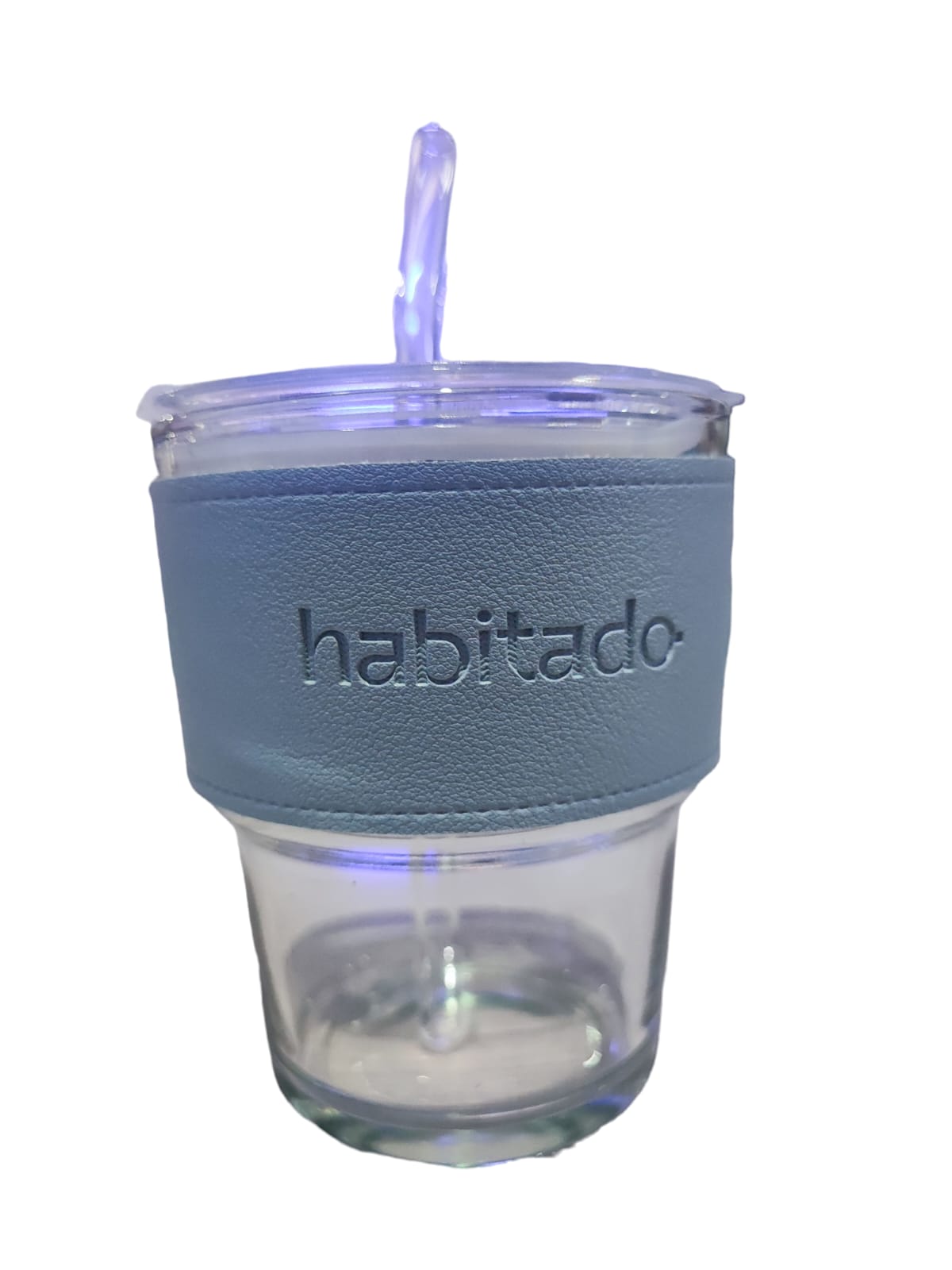 Taza y sorbete de cristal para café