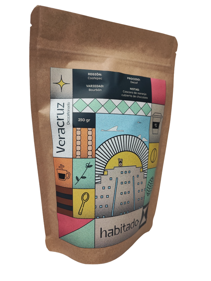 Café Veracruz Descafeinado,  Cascara de naranja cubierta de chocolate